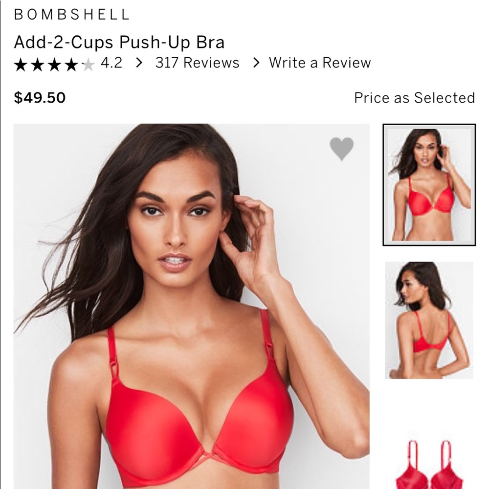 *NEW Victoria’s Secret Bombshell Add 2Cups Bra 36C